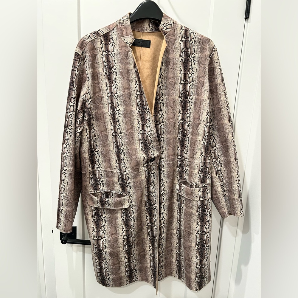 Blank NYC Snake Print oversized blazer